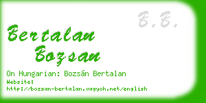 bertalan bozsan business card