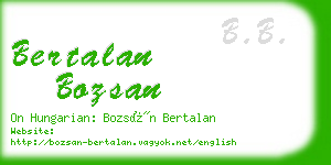 bertalan bozsan business card